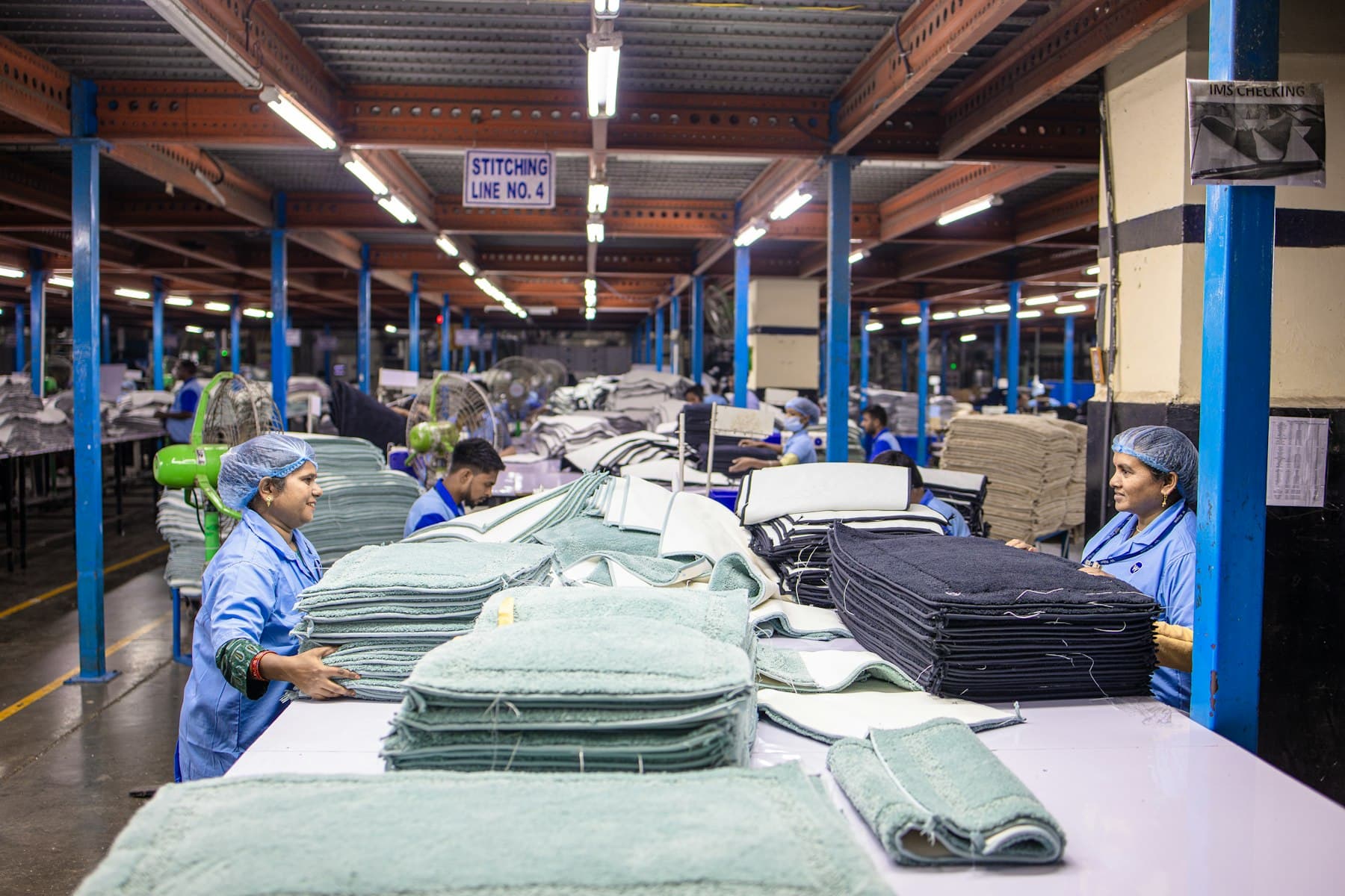 Interior of a working textile plant